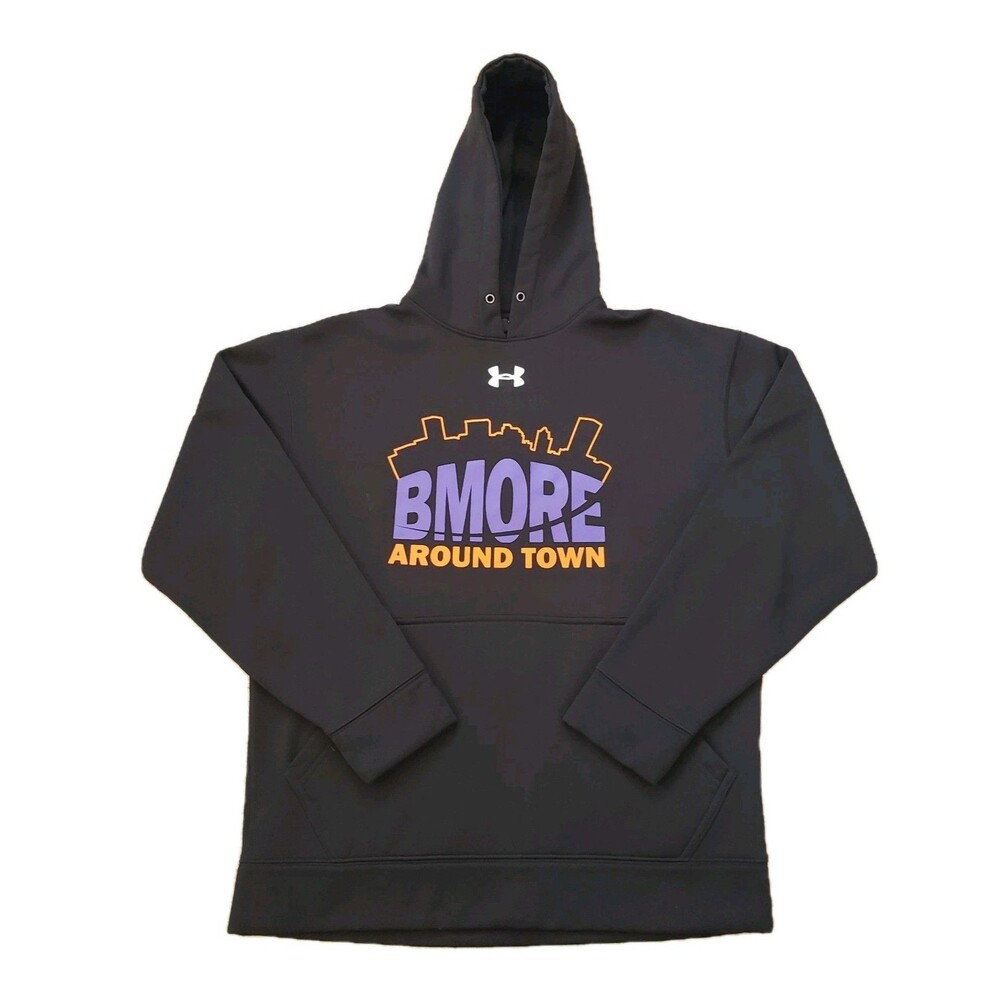 Under Armour BMore Around Town Size Small Loose Mens Black Baltimore Hoodie